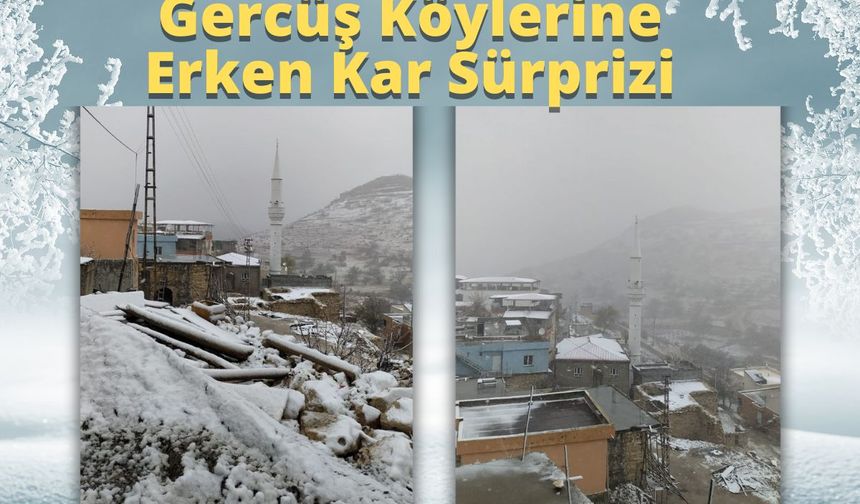 Gercüş Köylerine Erken Kar Sürprizi